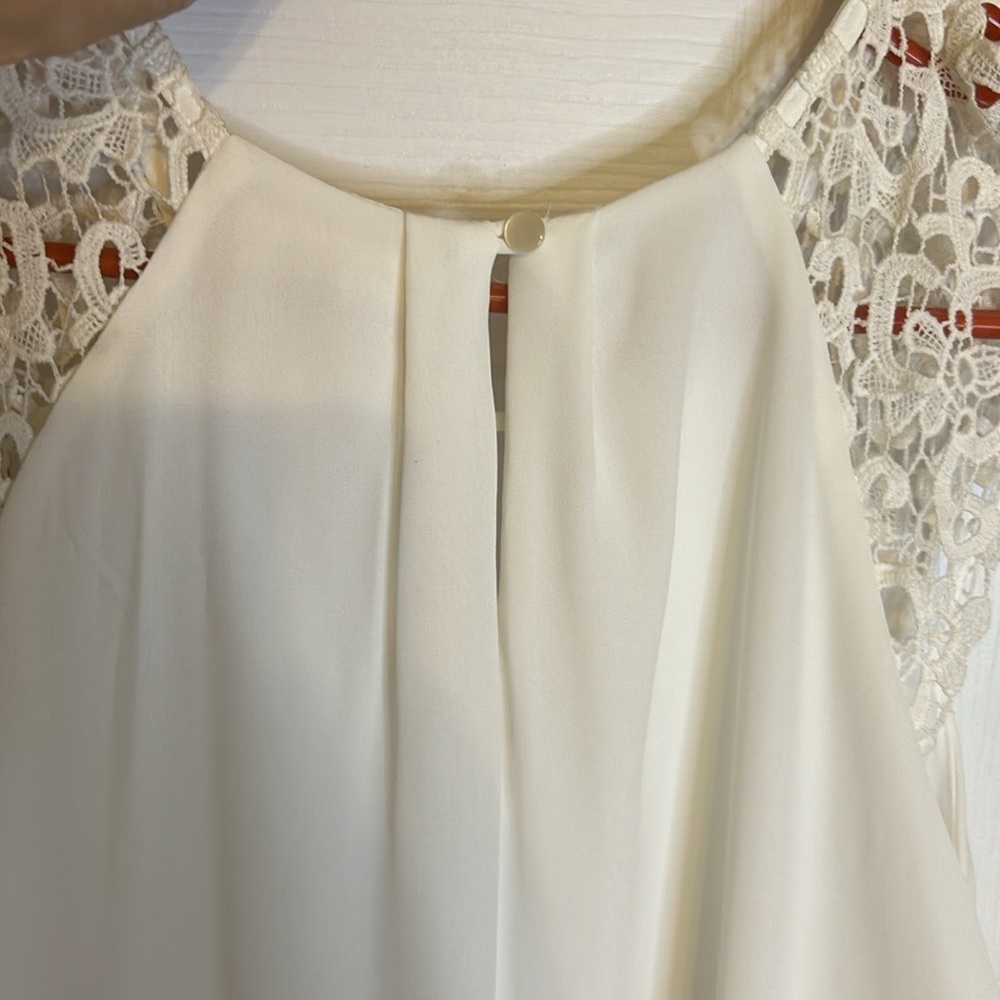 NWT White Dress with Lace accent - Picture 2 of 4